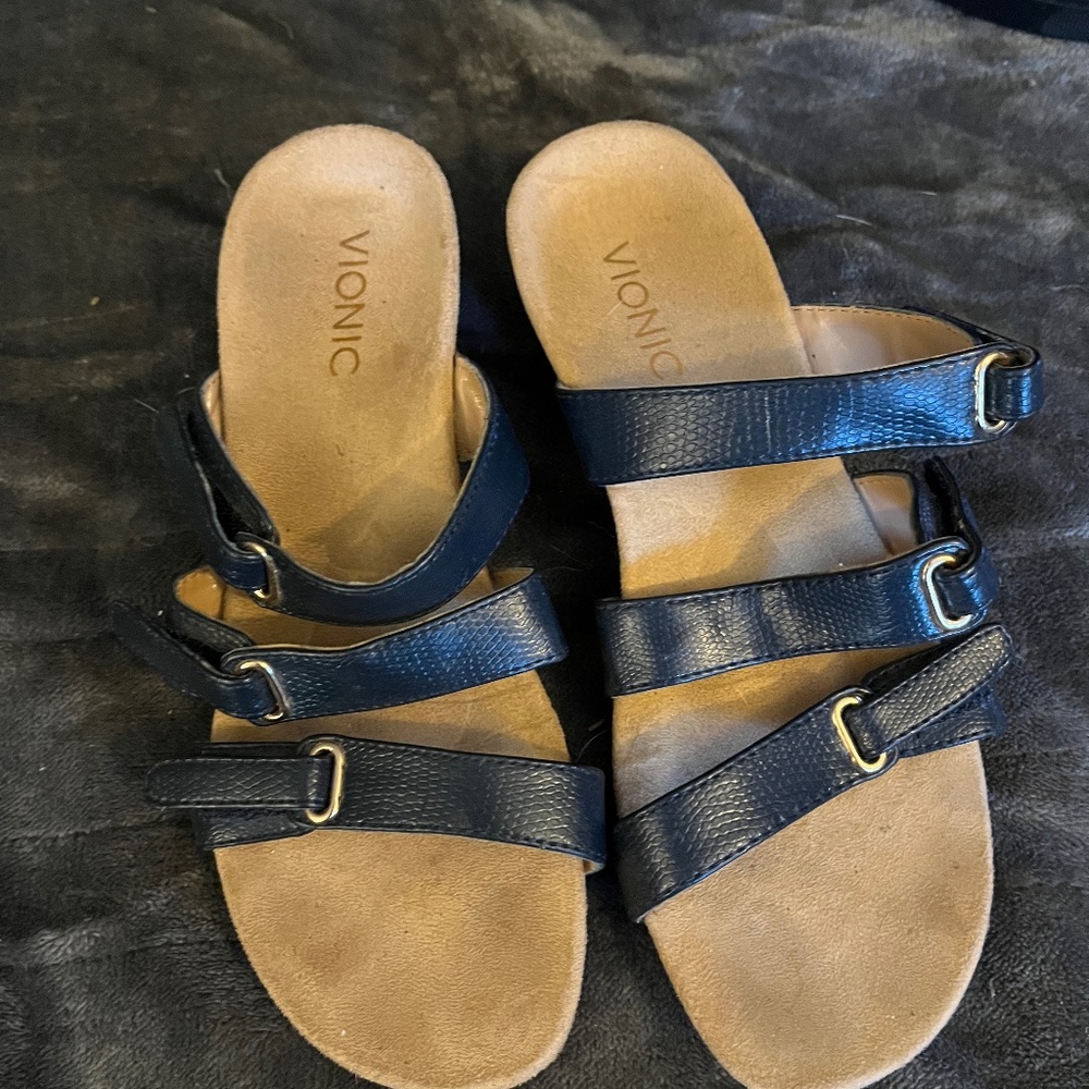 Vionic Wedge Sandal Navy